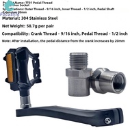 Bicycle Pedal Thread Adapter Conversion Sleeve 9/16 Inch Crank to 1/2 Inch Pedal