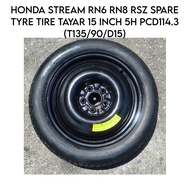 Spare Tyre 15 Inch Inci 5H PCD114.3 ( T135/90 D15 ) For Toyota Noah Voxy Honda Stream Stepwagon RD3 