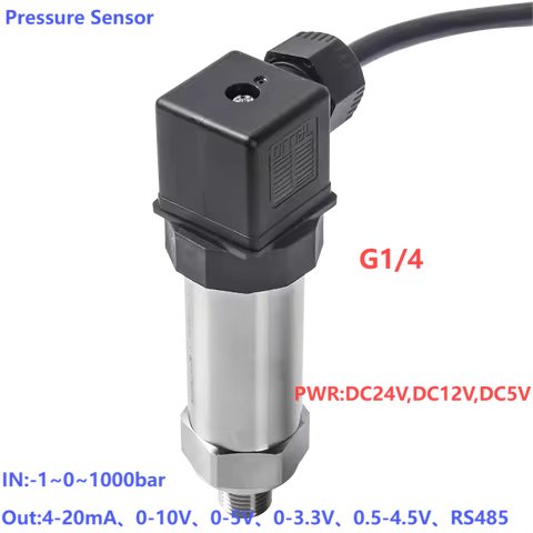 G1/4 pressure sensor transmitter 0-0.1bar 0.2bar 0.3bar 5bar 10bar 100bar pressure sensor 4-20mA 0-3