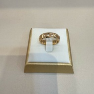 tiffany 18k玫瑰金鏤空戒指T-true系列寬版 55碼