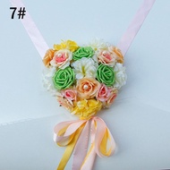 Wedding Car Decoration Artificial Flowers Ribbon Bowknot Wedding Home Decoration Supplies MYDING