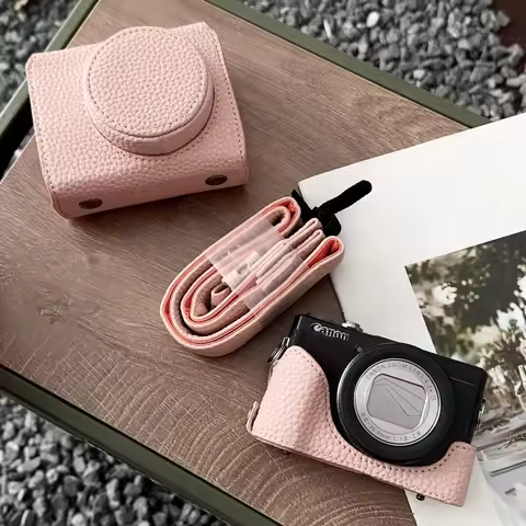 Luxury PU Leather Camera Bag For Canon G7X Mark II III G7XII G7XIII G7X2 G7X3 Shoulder Strap Case Fu