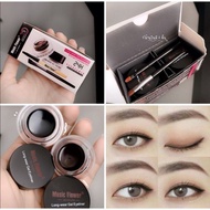 M1007 เจลเขียนคิ้ว Music Flower Eyeliner Gel เขียนคิ้ว + อายไลเนอร์ 2 ตลับ กันน้ำ 24 ชม เจลคิ้ว ติดท