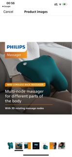 PHILIPS Wireless Portable Recovery & Relaxation Multifunctional Kneeding  Neck & Back Massage Pillow