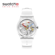 Swatch Gent CLEARLY GENT SO28K100 Transparent Plastic Strap Watch