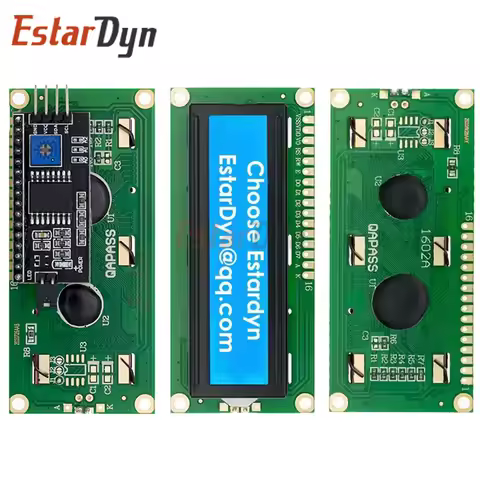 EstarDyn LCD1602 1602 LCD Blue / Yellow Green Screen Module 16x2 Character LCD Display PCF8574 IIC I