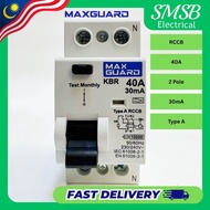 Maxguard 40A 2Pole 30mA RCCB  (Type A ) (Sirim approved)