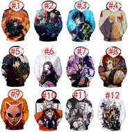 เสื้อกันหนาวแขนยาวพิมพ์ลาย demon slayer:kimetsu no yaiba 3 มิติแฟชั่นสําหรับเด็ก