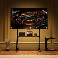 Mobile TV stand, metal floor standing display stand, 49-75 inch household living room TV cart