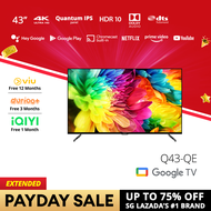 PRISM+ Q43 Quantum Edition | 4K Google TV | 43 inch | Quantum Colors | Google Playstore | Inbuilt Ch