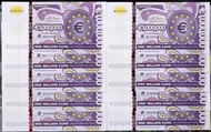 Set 套装 Fantasy Note～1 Million Euro (Solid Number) 100万欧元（黄金号）1Set 10Pcs