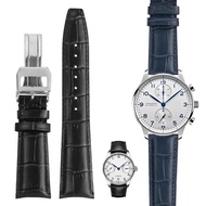 20mm 22mm Curved End Calfskin Watch Strap Bracelet for Portugal 7 Betafeno Cowhide Watchband Black B