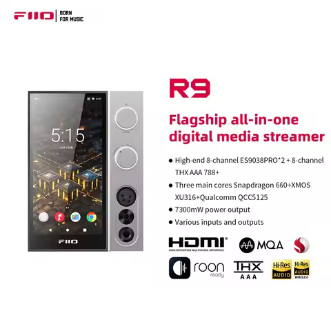FiiO R9 Android Media streamer Network Player Full Decoder USB DAC AMP dual ES9038PRO chips MQA DSD5
