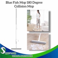 Blue Fish Mop 180 ̊ Collodion Mop Foldable Auto-Squeeze Dry Sponge Mop White Ultra High Absorbent
