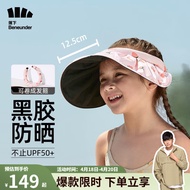 蕉下【周杰伦推荐】儿童防晒帽夏季防紫外线遮阳帽大帽檐太阳帽子 【黑胶款】草莓甜心 均码