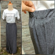 Preloved Rok Silver Jersey Adem Stretch Grey Abu Maxi Skirt