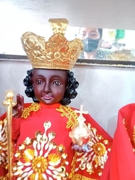 20 inches Black Wooden Sr. Sto Nino de Cebu Mahal nga Senior Viva Pit Senyor