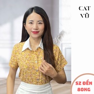 CARNA Fashion A92 Wrinkle-Free Dried Yellow Floral Shirt