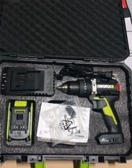 worx電鑽.威克士wu373.衝擊三用.無刷鋰電鑽.送1原廠內置海綿收納膠箱/送2便攜原廠尼龍布袋/送3可掛皮帶上金屬夾扣/送4寶塔鑽頭三支/送5各款大小批頭套裝.見圖