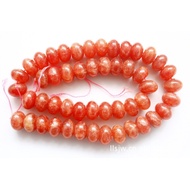 Borong Batu Akik Merah Asli Manik Bulat Separuh Siap 7*11MM Barang Kemas DIY Aksesori Manik Longgar 