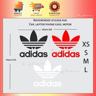 [D1] Adidas logo Sticker sports shoes stiker waterproof pantulan cahaya Car Motor Laptop Helmet Vinyl Decal