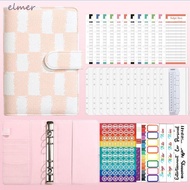ELMER Money Saving Challenge Book, PU Leather Waterproof Money Saving Binder, Practical Large Capaci