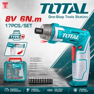 TOTAL Li-ion Cordless Screwdriver (Rotatable) / Model: TSDLI08025