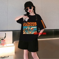 Đồ bộ bé gái mùa hè áo thun cotton mềm quần đùi cho bé gái in hình hoạt hình 5D MOMMAX KIDS