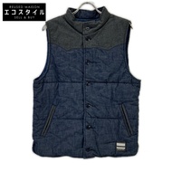 Momotaro Jeans 靛藍色牛仔拼接絎縫背心，42 碼 [二手]