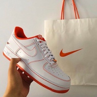 NIKE AIRFORCE 1 AF1 ORANGE/WHITE LOW TOP SNEAKERS