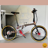 Fnhon Gust 22” • 20 Gears Shimano Tiagra • Litepro Aero • Schwalbe One 451 • Shimano MT200 • Foldable Folding Foldie Fold Bike Bicycle • 20” inches 406 • Rose Gold • Crius Velocity Master Blast Tornado Dahon Tern • Customise My Bicycle •