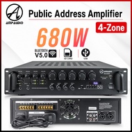 AmpAudio 680W Public Address Power Amplifier 4 Zone 70V 100V PA System 2U Rackmount