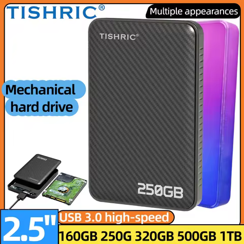TISHRIC HDD 2.5 Inch External Hard Drive 160GB 250G 320GB 500GB 1TB USB3.0 Storage Hard Disk For Gam