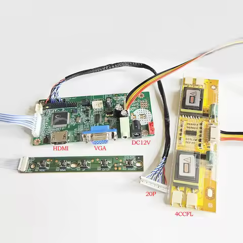 Kit for LTM150XH-L01 LTM150XH-L03 15" LVDS 20pin 4CCFL 1024x768 Controller board HDMI VGA Audio LCD