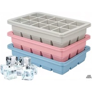 Silicone Ice Cube Tray 3 Pieces Pack, Easy-to-solve Ice Cube Mold with Lid, Freezer Stackable Whiske