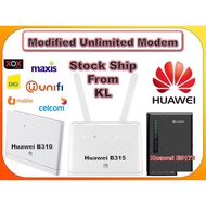 🔥🔥 Huawei B310 / B315 / E5172 4 PORT Modified Unlimited Hotspot Support 4G 【 NEW SET 】🔥