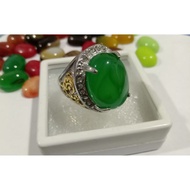 Cincin Batu Akik Hijau asli/Natural Green Agate