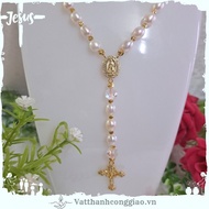 Vòng Tràng Hạt Đeo Cổ 50 Vật Phẩm Công Giáo | Mẫu Trai Trắng 7li Ovan | TG - ĐM Titan