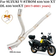 For Suzuki V-STROM 650/650 XT DL650 DL 650 XT 2017 - 2021 Motorcycle Exhaust Escape Muffler Mid Link