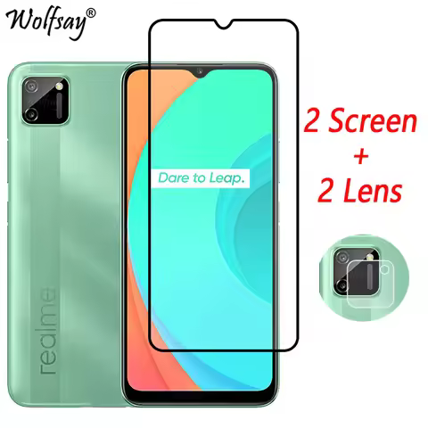 Full Cover Tempered Glass For Realme C11 2021 Screen Protector Realme C11 C21 C25S C67 C53 C55 Camer