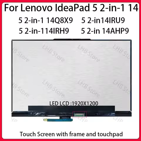 14 Inch Laptop LCD Touch Screen For Lenovo IdeaPad 5 2-in-1 14Q8X9 14IRU9 14IRH9 14AHP9 Display Digi