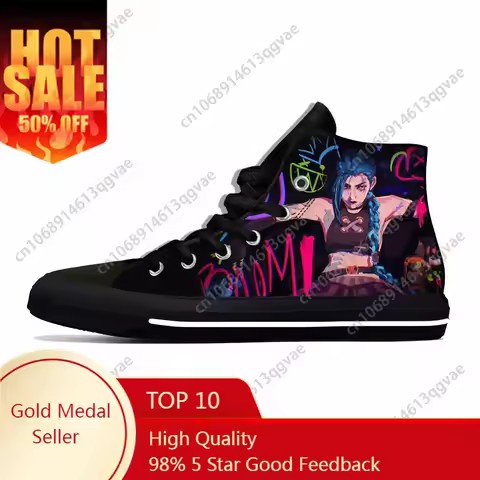 Game Jinx Anime Cartoon Manga Comic High Top Sneakers Mens Womens Teenager Canvas Lightweight Sneake