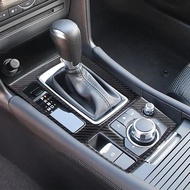 Real Carbon Fiber Car Styling Central Control Gear Shift Frame Cover Decorative Sticker for Mazda 3 Axela Interior Accessories