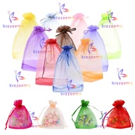 1pcs organza drawstring bag 13x18cm and 15x20cm plain drawstring tille bag in various colors