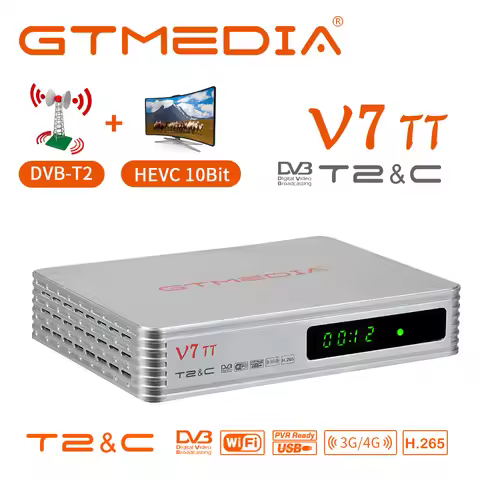 2025 Newest GTMEDIA V7 TT DVB-T/T2 DTT Decoder H.265 10bit Full HD 1080p hot in Brazil