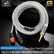 ATAUDIO HiFi Pure Silver 2.5mm 3.5mm XLR Balanced HD600 Headphone Cable for Sennheiser HD25 HD660S h