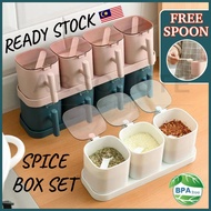READY STOCK🇲🇾Spices Box Pepper Spice Salt Seasoning Organizer Kitchen Condiment Bottle Jar Container