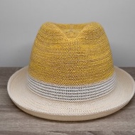 雙色簡約爵士帽-銀杏煉乳 針織帽 紙線編織 可水洗 台灣製