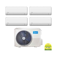 MIDEA INVERTER SYSTEM 4 AIRCON MAE-4M30E / MSEID-09 X 4 (5 TICKS) INSTALLATION INCLUDED