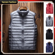 Warm Men Vest Sleeveless Winter Vest for Men Mens Lightweight Quilted Cotton Vest with Pockets Sleev